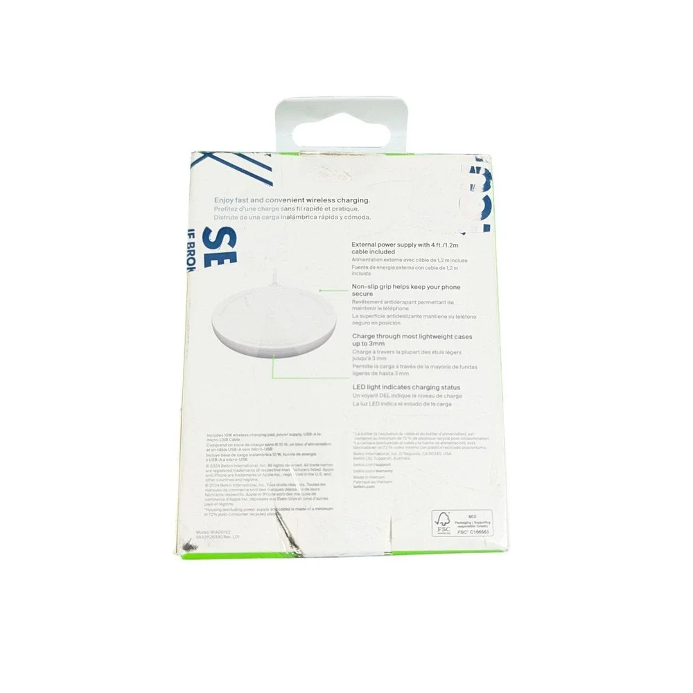 Aa3u Belkin 10W Qi-Certified Quick‎ Charger Pad for SmartPhone - White Used